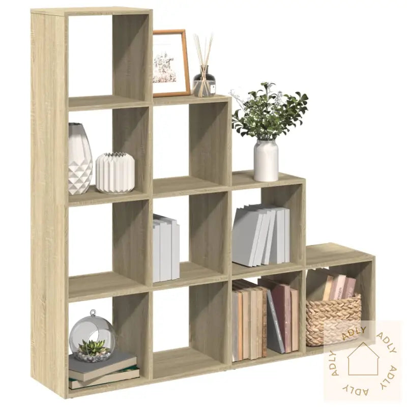 Bokhylle 4 Etasjer Sonoma Eik 131,5X29X131,5 Cm Konstruert Tre