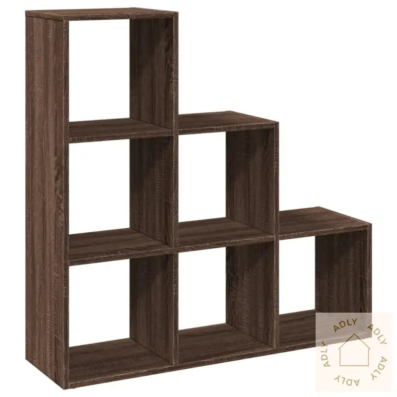 Romdeler Bokhylle 3 Etasjer Brun Eik 99X29X99 Cm Konstruert Tre