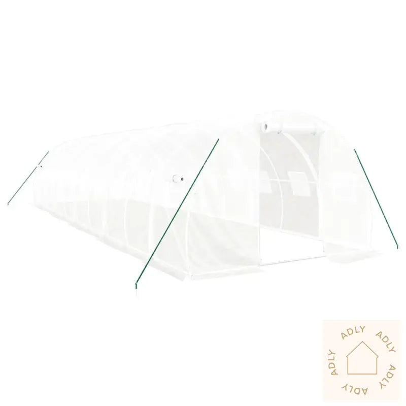 Drivhus Med Stålramme Hvit 30 M² 10X3X2 M