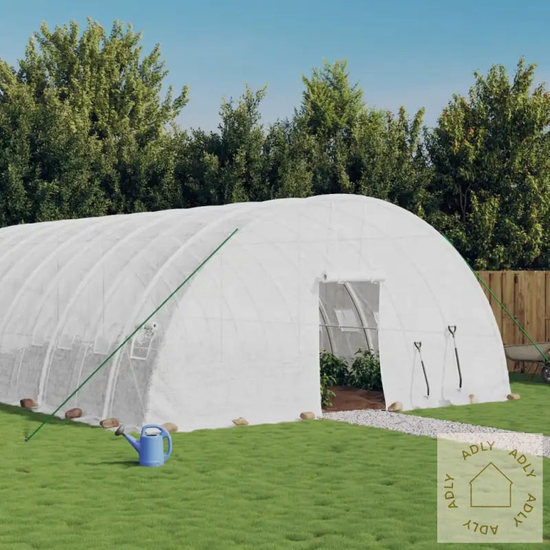 Drivhus Med Stålramme Hvit 120 M² 20X6X2,85 M