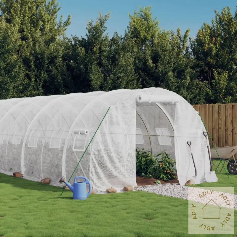 Drivhus Med Stålramme Hvit 36 M² 12X3X2 M