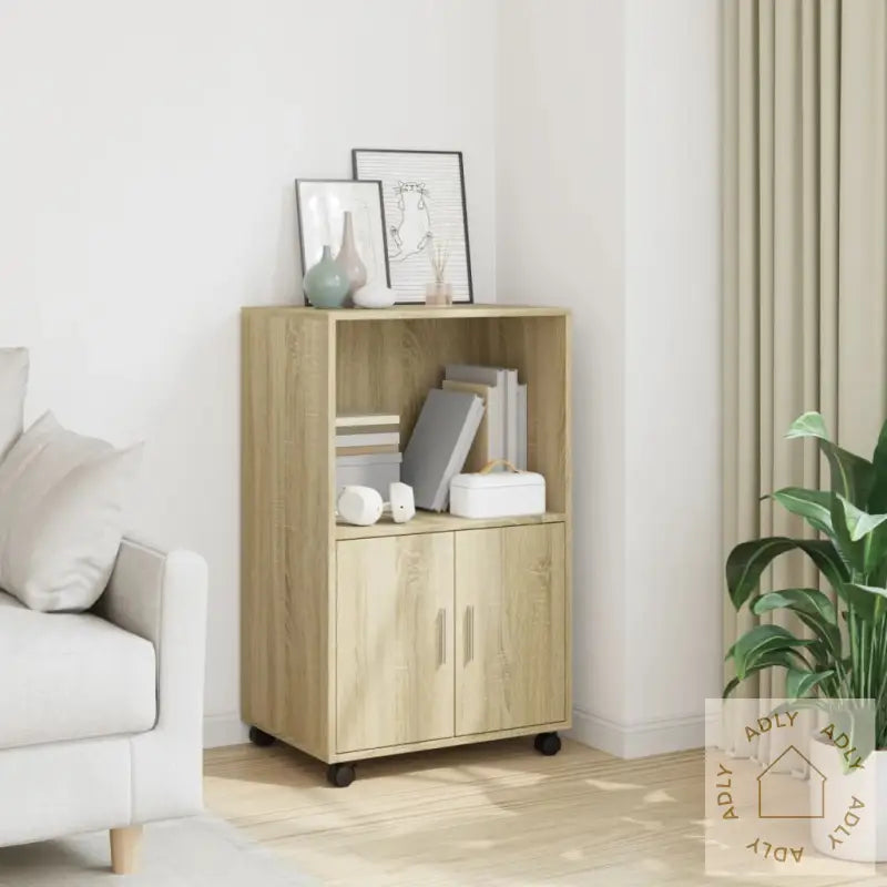 Rulleskap Sonoma Eik 55X40X91 Cm Konstruert Tre