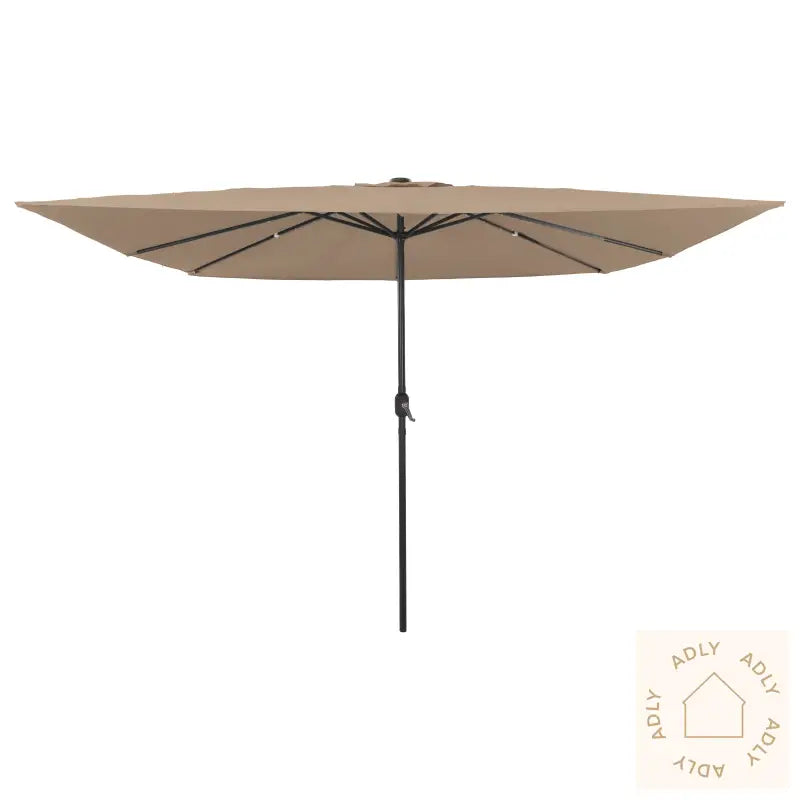 Kvadratisk Hageparasol Med Led Lys 295X245 Cm Taupe