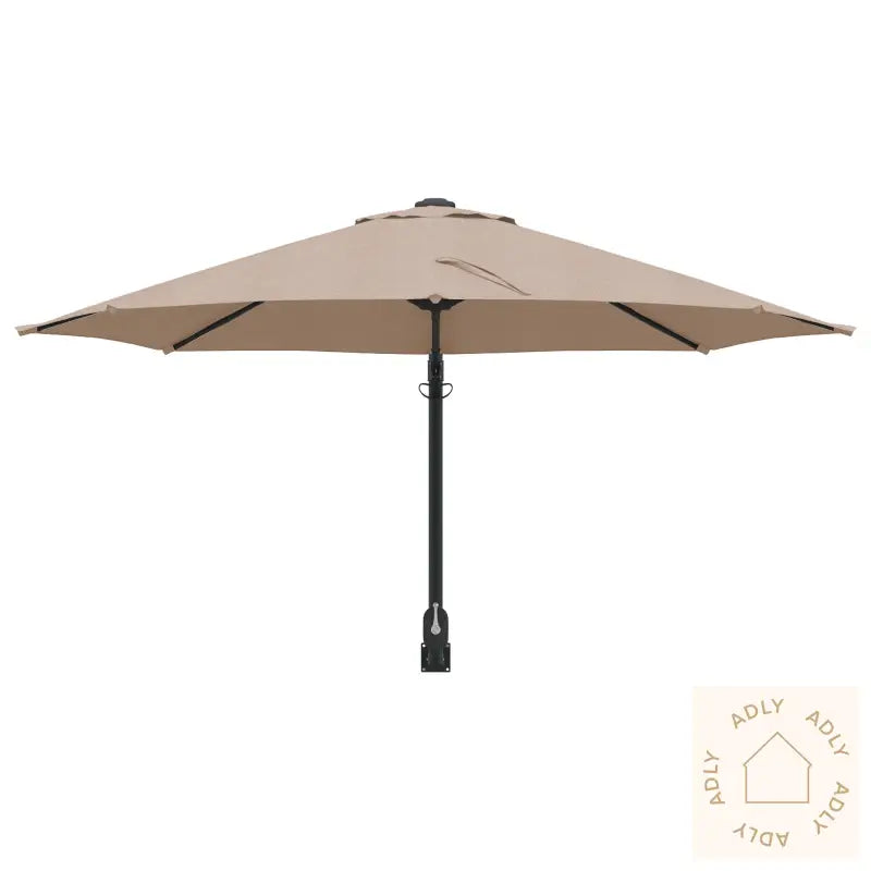 Patio-Parasoll Taupe Polyester Stor Sammenleggbar Rund
