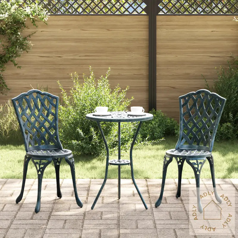 3 Delt Hage Bistro Sett Grønn Støpejern