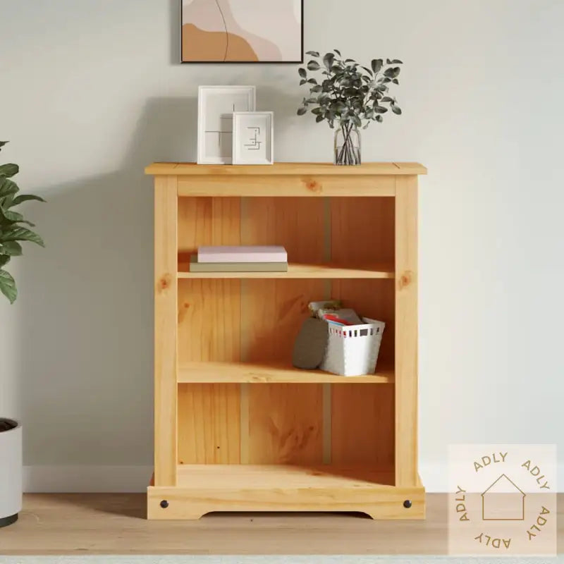 Bokhylle Med 3 Hyller Meksikansk Corona-Stil Furu 80X29X100 Cm