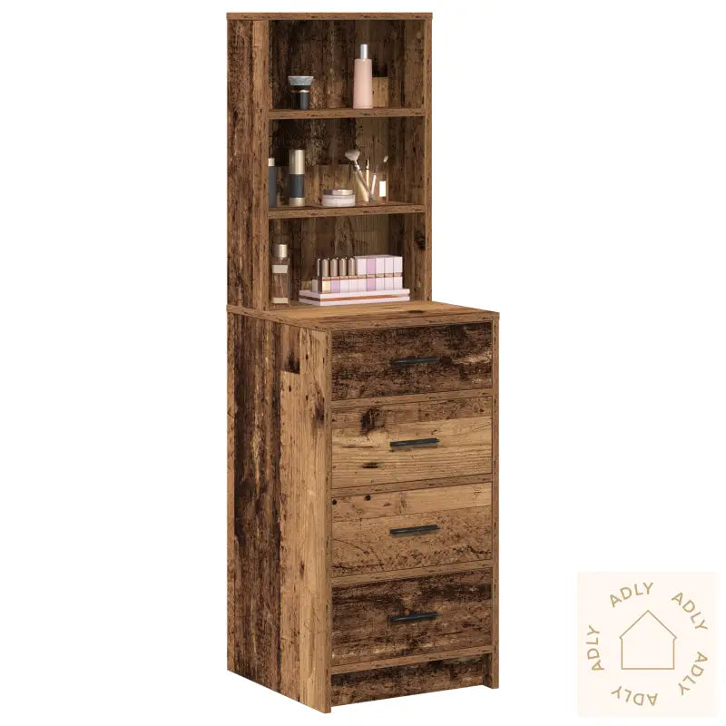 Høyt Skap Gammelt Tre 40X41X135 Cm Konstruert Tre