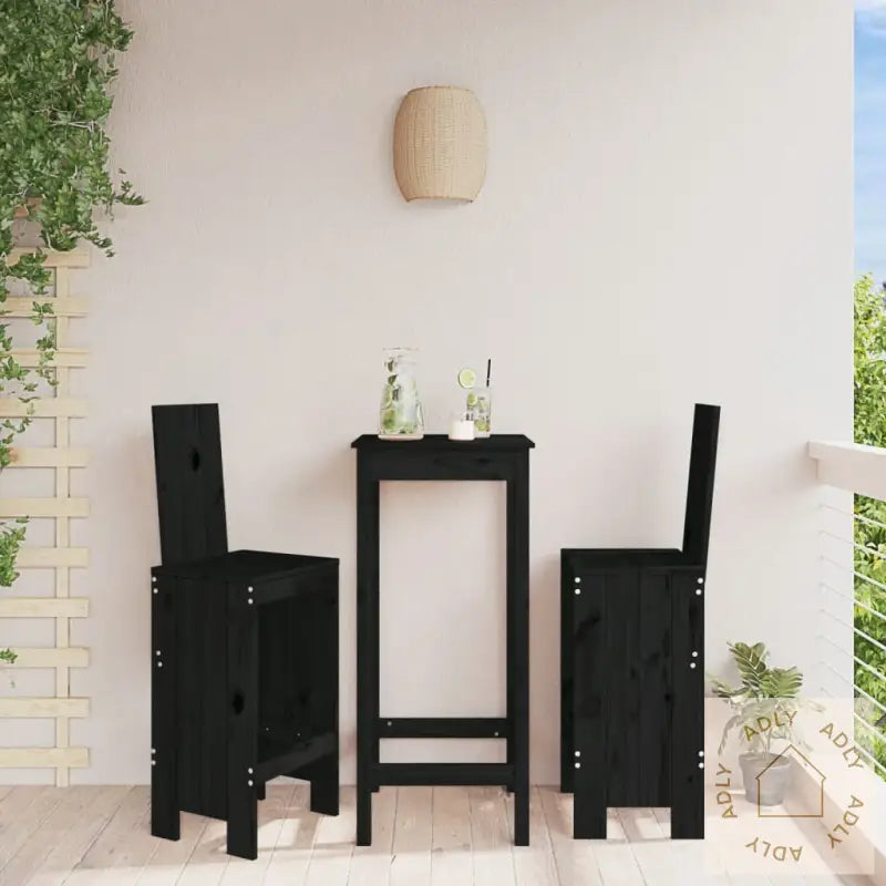 Barkrakker 2 Stk Svart 40X42X120 Cm Heltre Furu