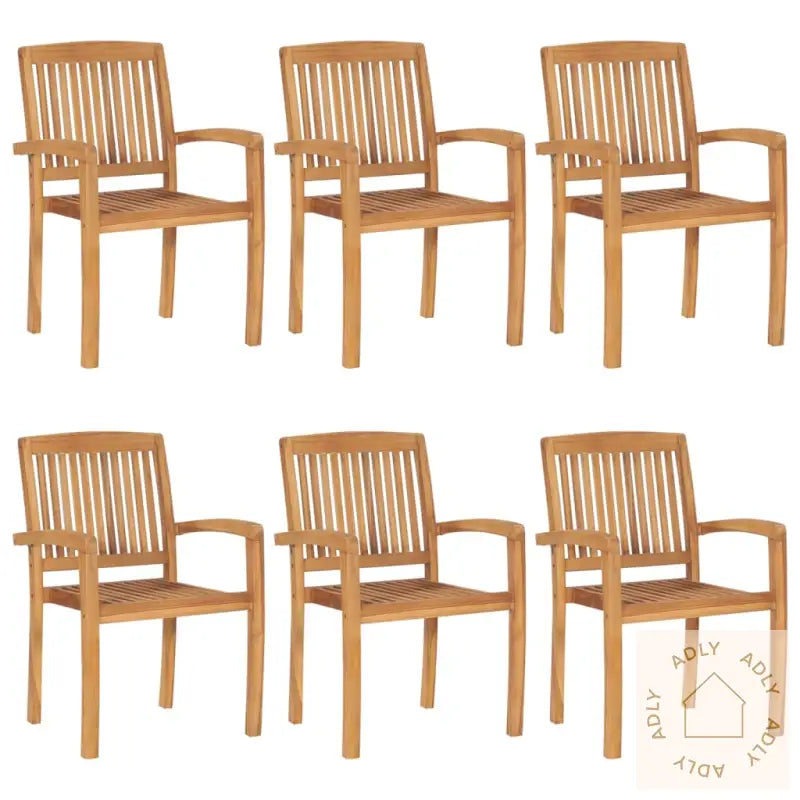 Stablebare Hagestoler 6 Stk Heltre Teak