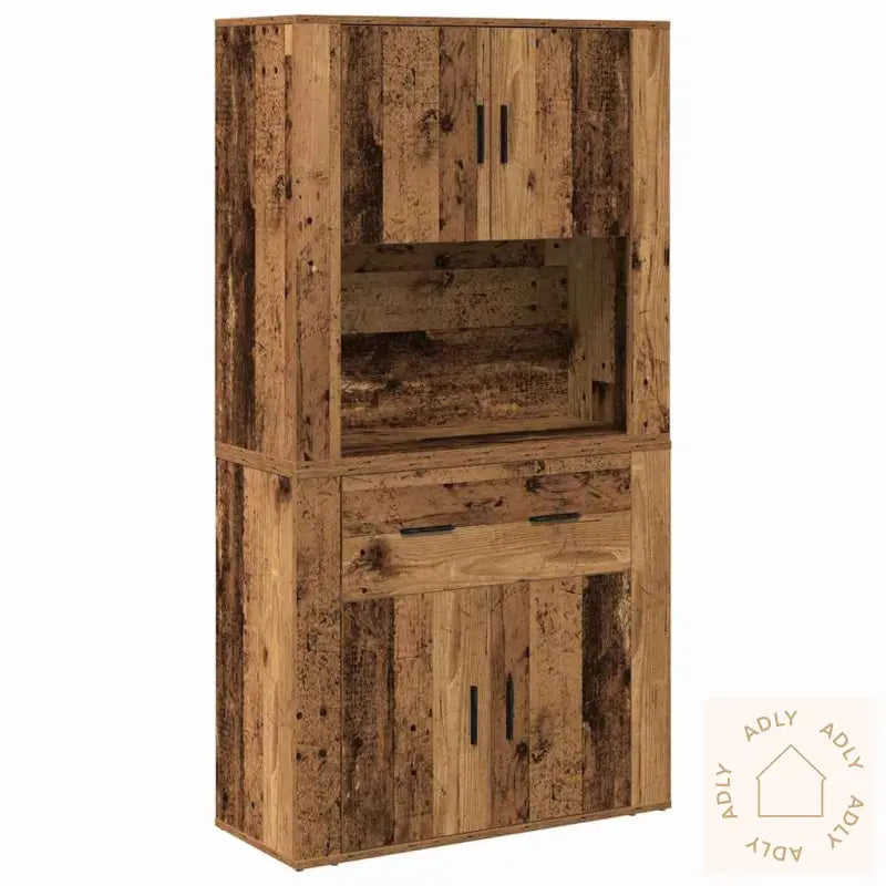 Highboard Gammelt Tre 80X33X150 Cm Ingeniørtre