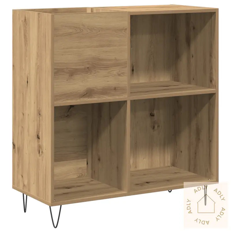 Record Cabinet Svart Eik 84,5X38X89 Cm Ingeniørtre