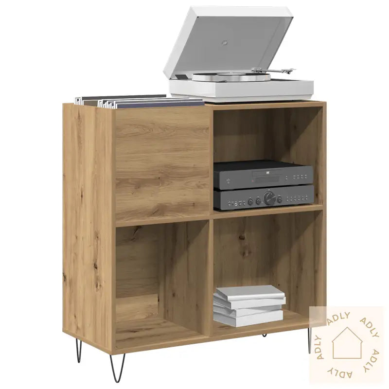 Record Cabinet Svart Eik 84,5X38X89 Cm Ingeniørtre
