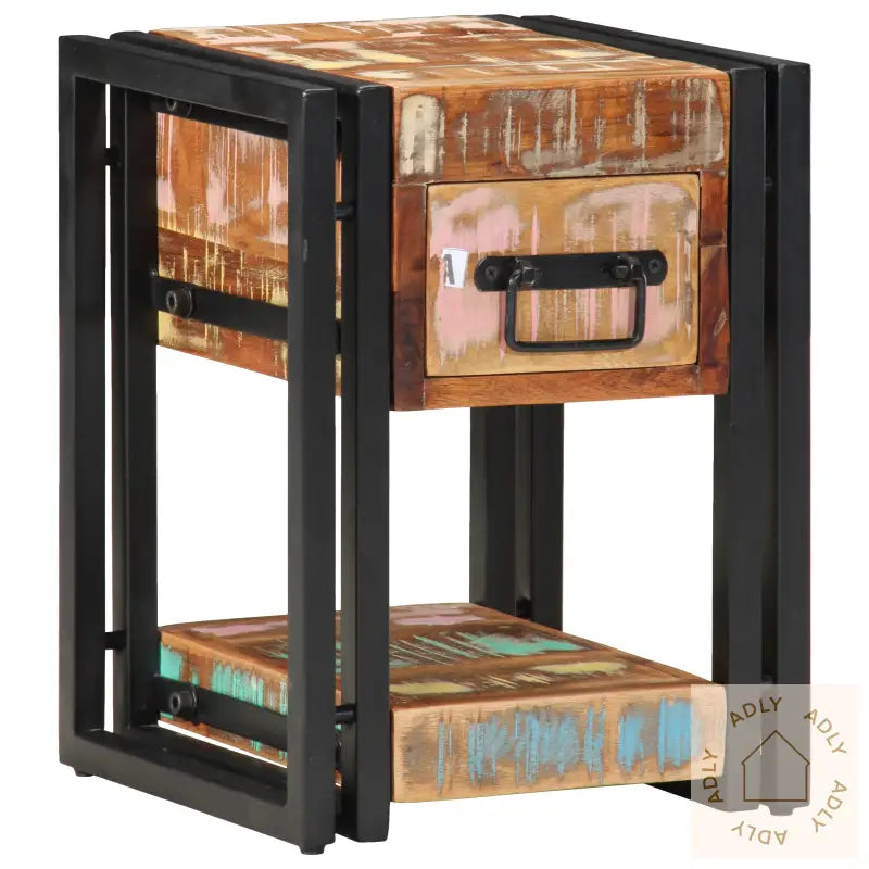 Nattbord 40X40X40 Cm Laget Av Gjenvunnet Massivt Tre