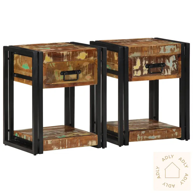 Nattbord 2 Stk 40X35X50 Cm Massivt Tre Gjenvunnet