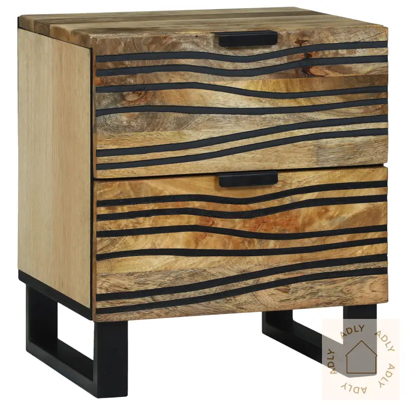 Nattbord 40X33.5X46 Cm I Massivt Mangotre Og Konstruert Tre