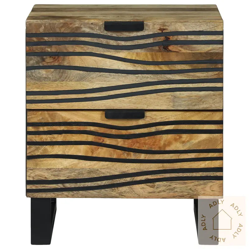 Nattbord 40X33.5X46 Cm I Massivt Mangotre Og Konstruert Tre