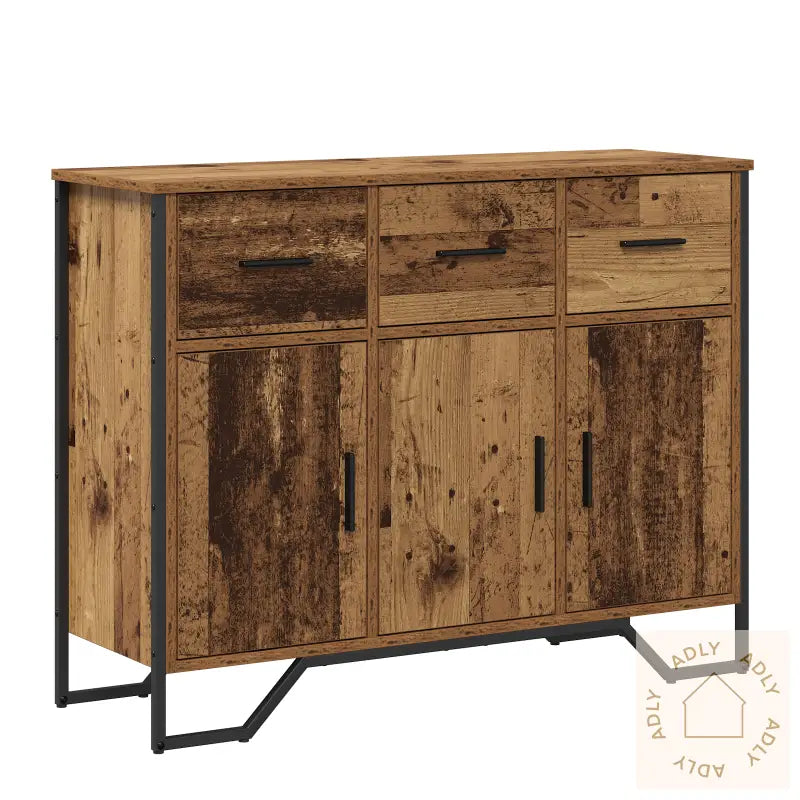 Sideboard Gammelt Tre Eik 97X32.5X74.5 Cm Laget Tre