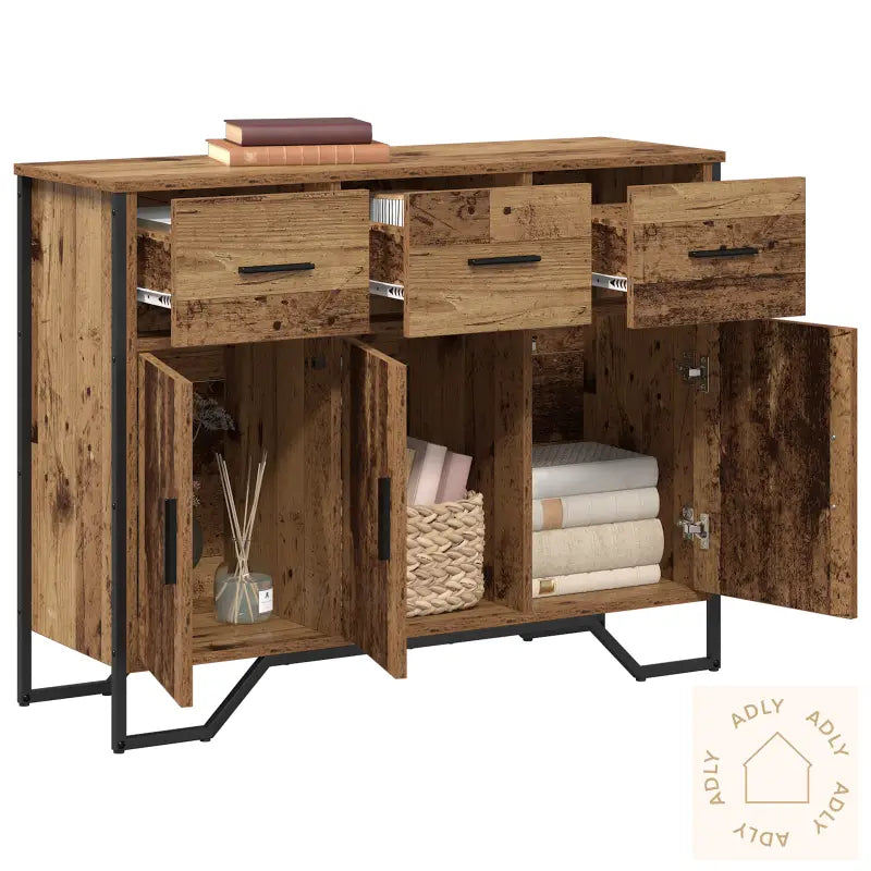 Sideboard Gammelt Tre Eik 97X32.5X74.5 Cm Laget Tre