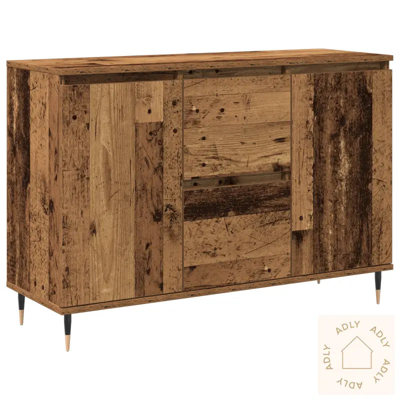Sideboard Med Dører Og Skuffer Gamle Tre 101,5X35X70 Cm