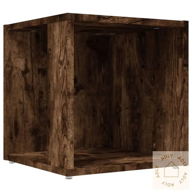 Sidebord Røkt Eik 33X33X34,5 Cm Konstruert Tre