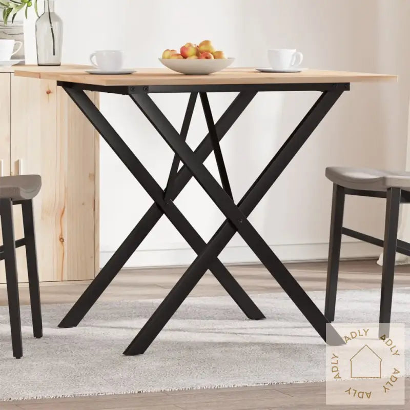 Salongbord X-Ramme 90X90X75 Cm Heltre Furu Og Stål