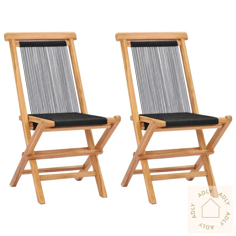 Klappstoler 2 Stk Heltre Teak Og Tau
