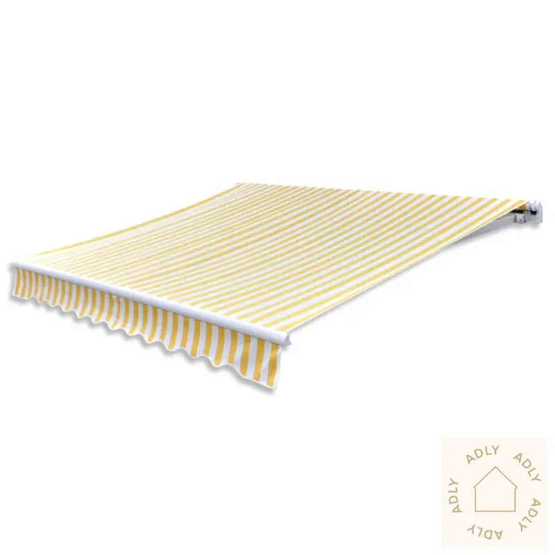 Foldbar Markise Manuell 300 Cm Gul/Hvit