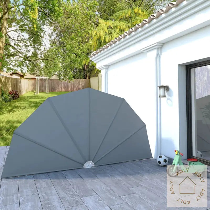 Sammenleggbar Sidemarkise For Terrasse Grå 200 Cm