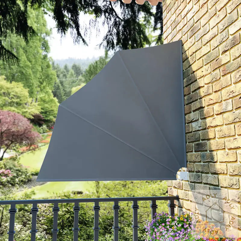 Sammenleggbar Sidemarkise For Balkong Grå 140X140 Cm