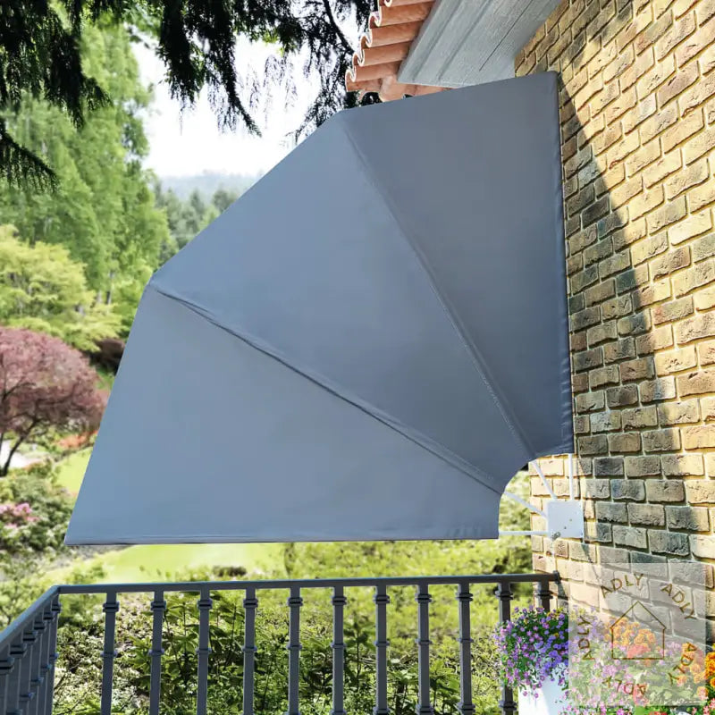 Sammenleggbar Sidemarkise For Balkong Grå 210X210 Cm