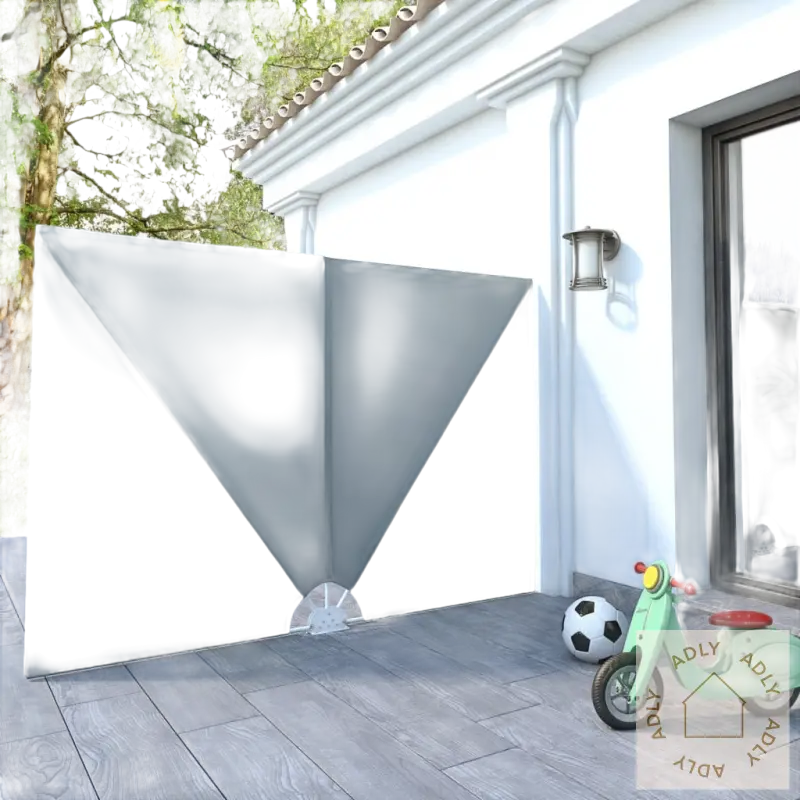 Gray privacy screen for dine hagemøbler on sammenleggbar sidemarkise til uterom