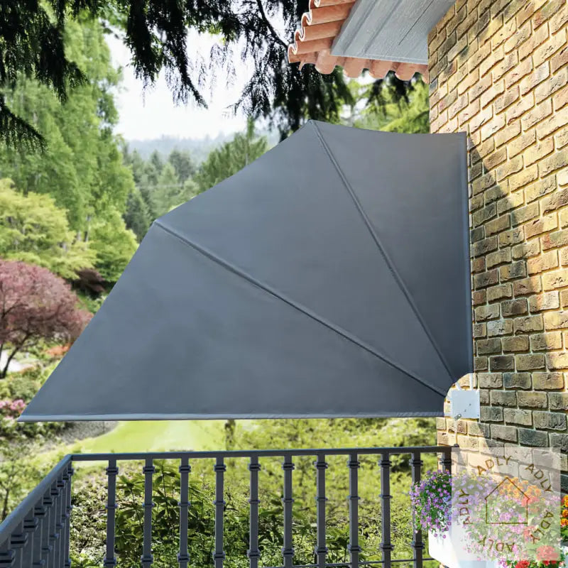 Sammenleggbar Sidemarkise For Balkong Grå 160X240 Cm