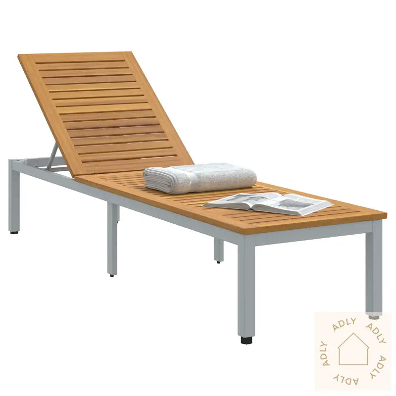 Solstol Grå 200X55X35 Cm Massivt Tre Akasie