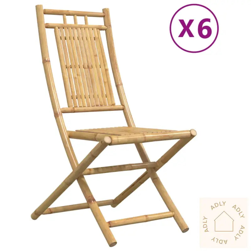 Sammenleggbare Hagestoler 6 Stk 46X66X99 Cm Bambus