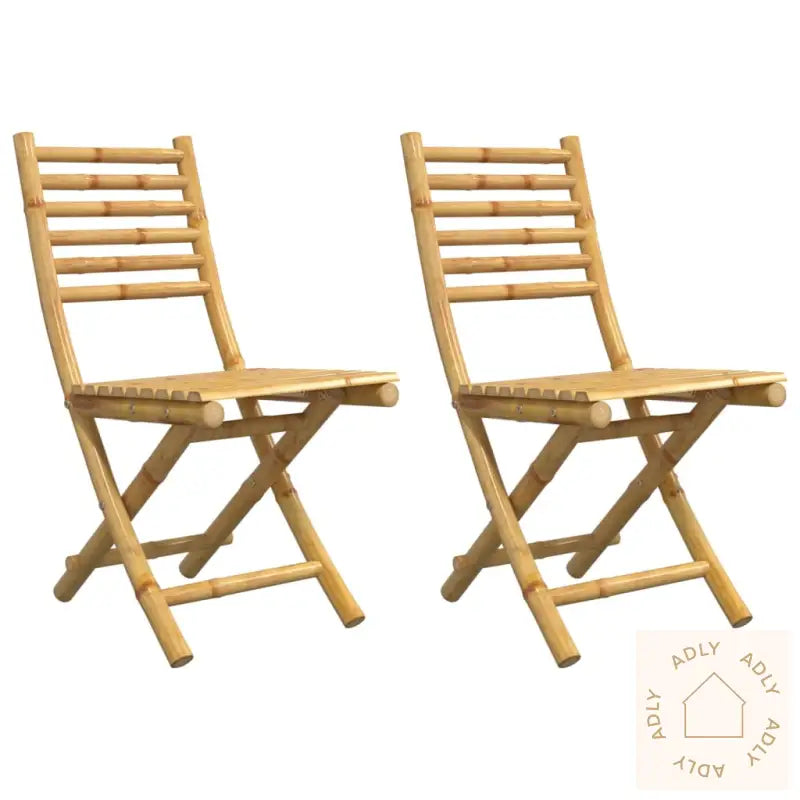 Sammenleggbare Hagestoler 2 Stk 43X54X88 Cm Bambus