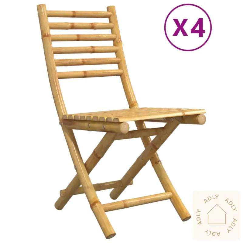 Sammenleggbare Hagestoler 4 Stk 43X54X88 Cm Bambus