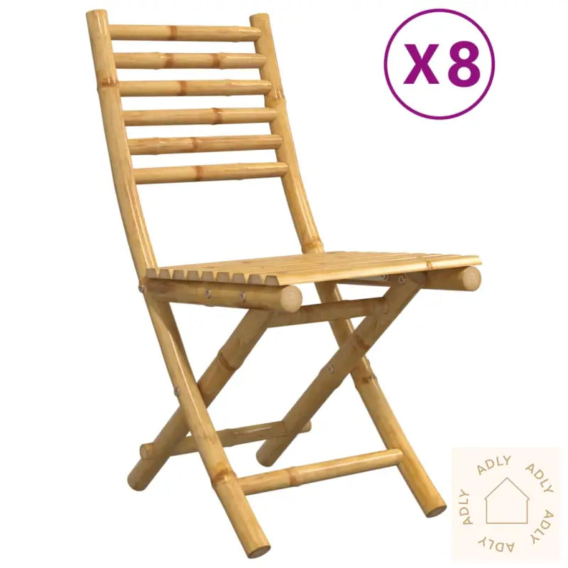Sammenleggbare Hagestoler 8 Stk 43X54X88 Cm Bambus