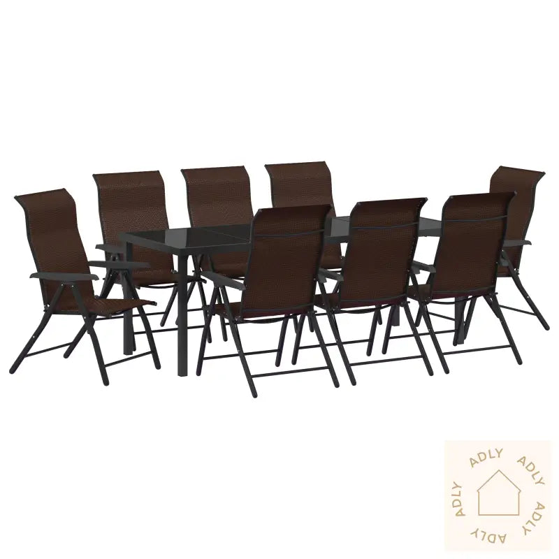 9-Delers Hagedining Sett Brun Polyrotting