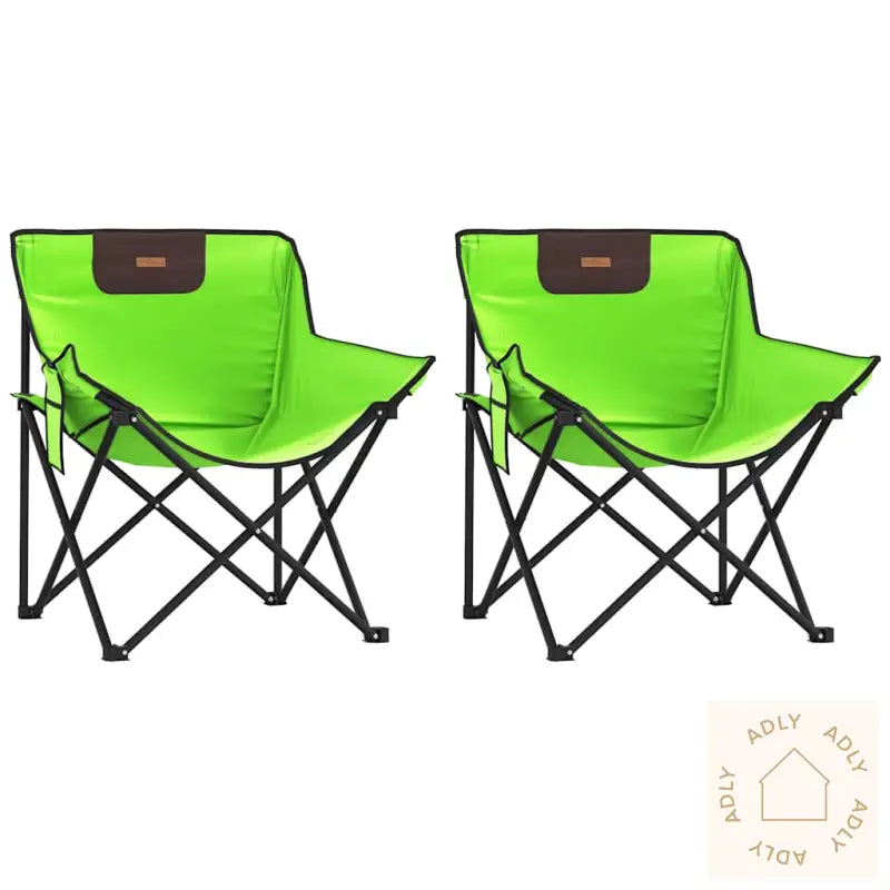Campingstoler Med Lomme 2 Stk Sammenleggbar Grønn