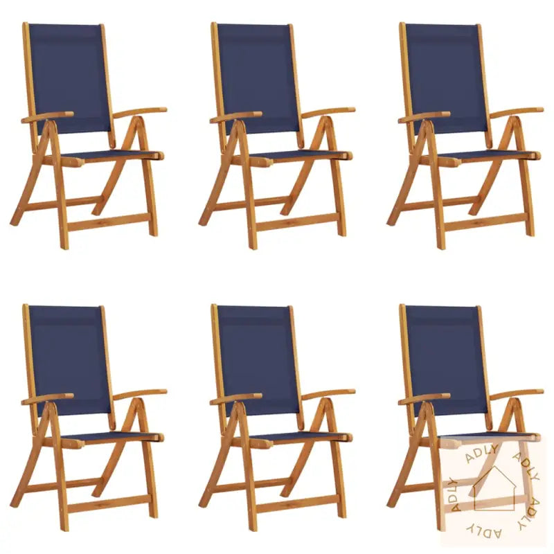 Sammenleggbare Stoler 6 Stk Heltre Akasie Og Textilene