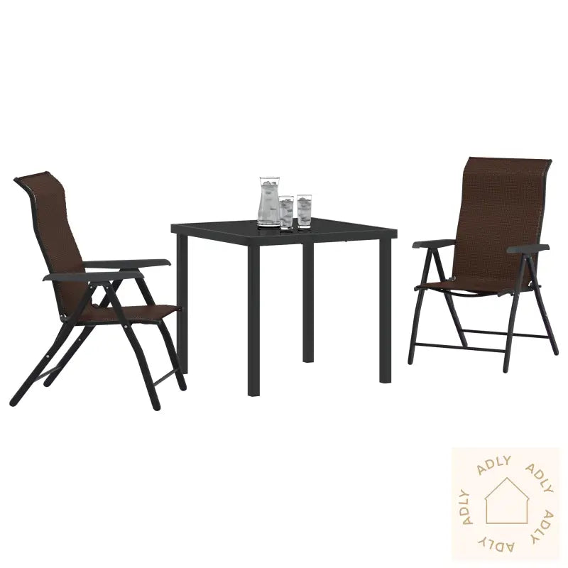 3-Delt Hage Spise Sett Brun Poly Rattan