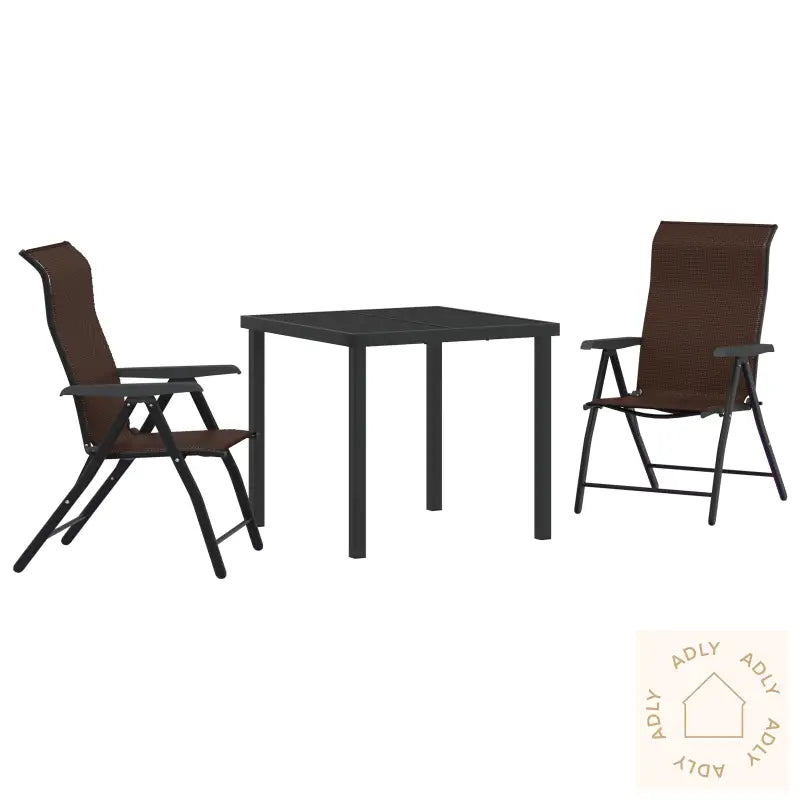 3-Delt Hage Spise Sett Brun Poly Rattan