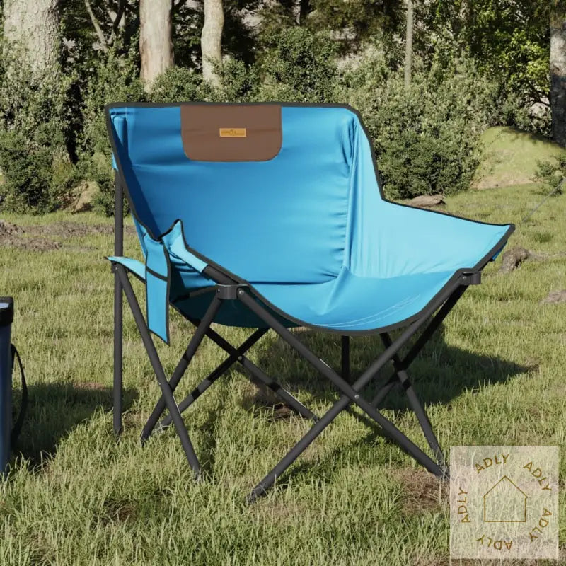 Campingstoler Med Lomme 2 Stk Sammenleggbar Lyseblå