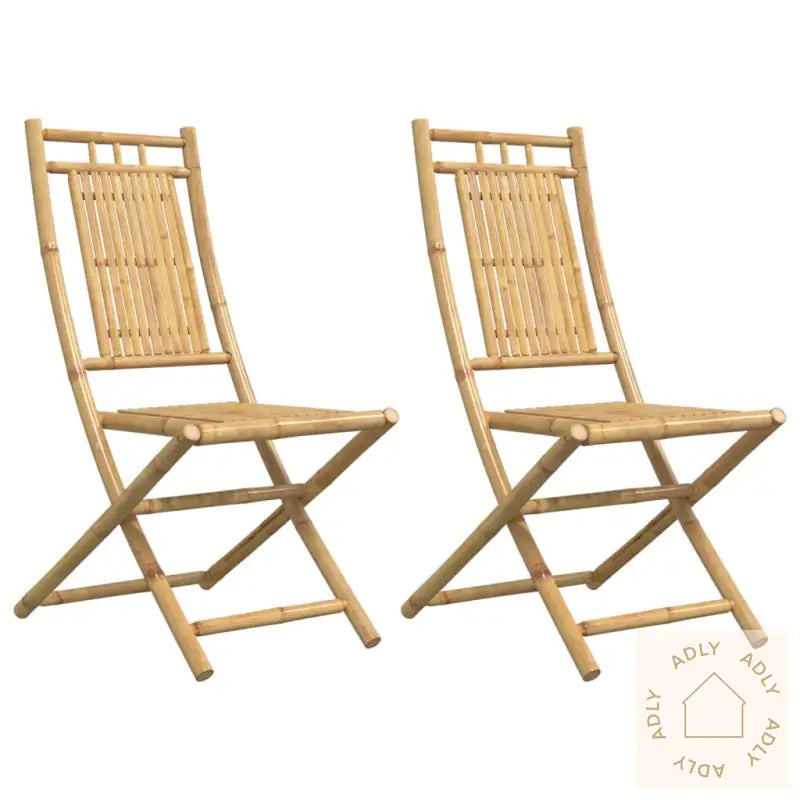 Sammenleggbare Hagestoler 2 Stk 46X66X99 Cm Bambus