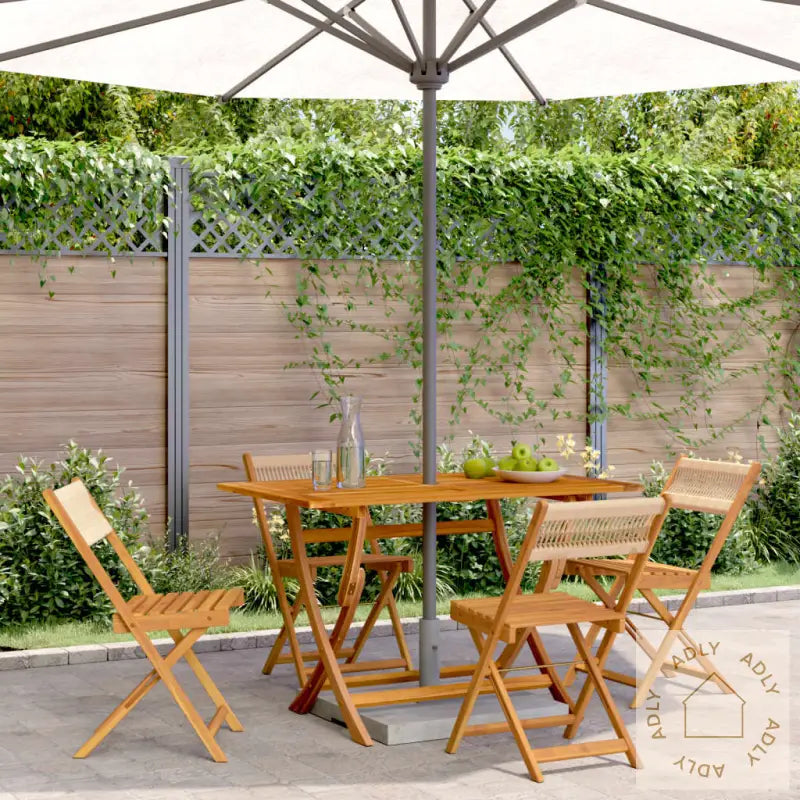 Sammenleggbare Hagestoler 4 Stk Beige Heltre Akasie