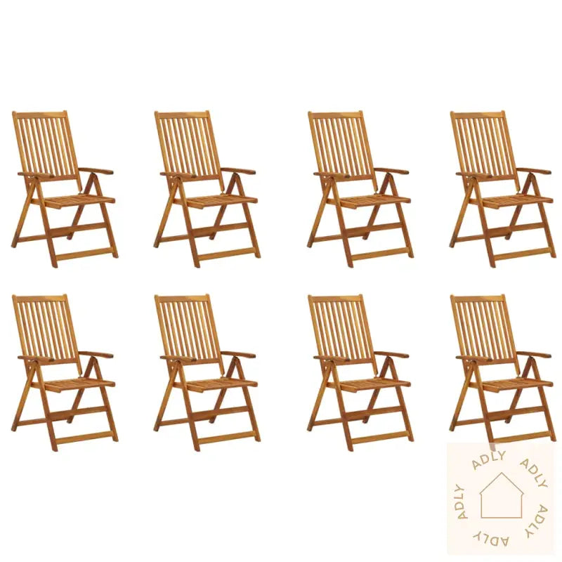 Sammenleggbare Hagestoler Med Puter 8 Stk Heltre Akasie