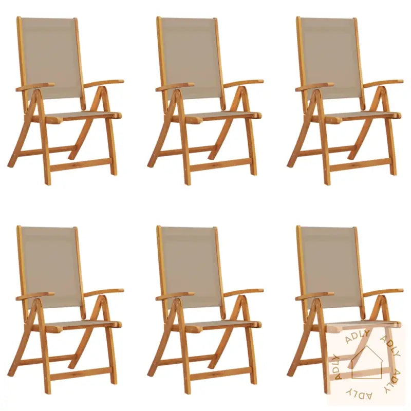 Sammenleggbare Stoler 6 Stk Heltre Akasie Og Textilene