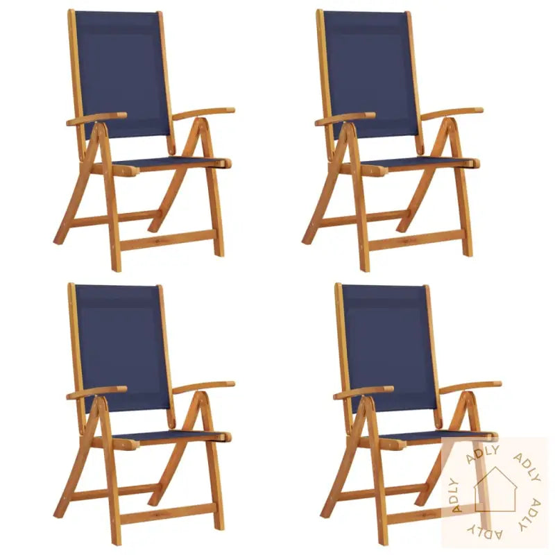 Sammenleggbare Stoler 4 Stk Heltre Akasie Og Textilene
