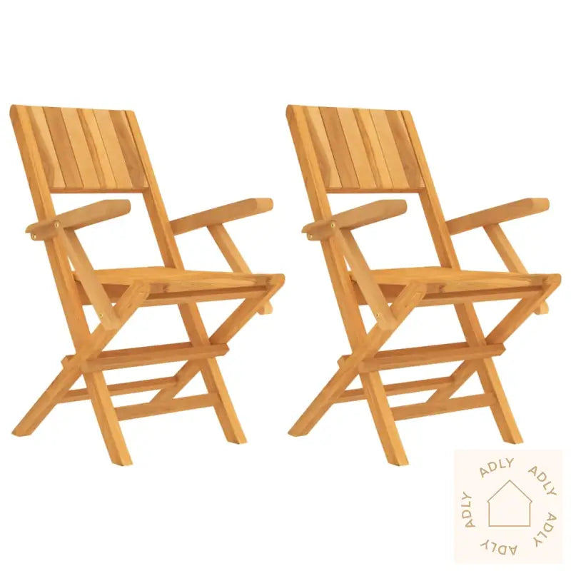 Klappstoler 2 Stk 55X61X90 Cm Heltre Teak