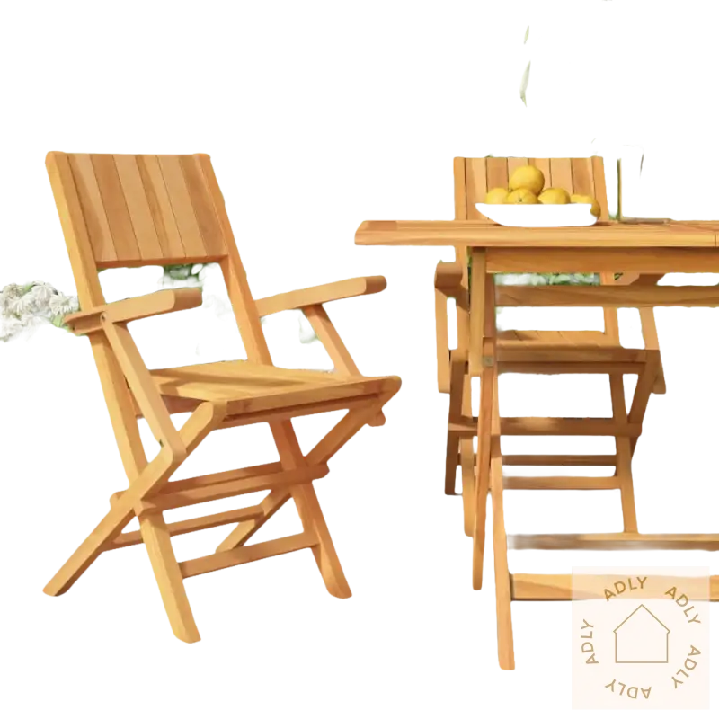 Wooden outdoor dining set i heltre teak perfekt for hage eller kjøkken bruk